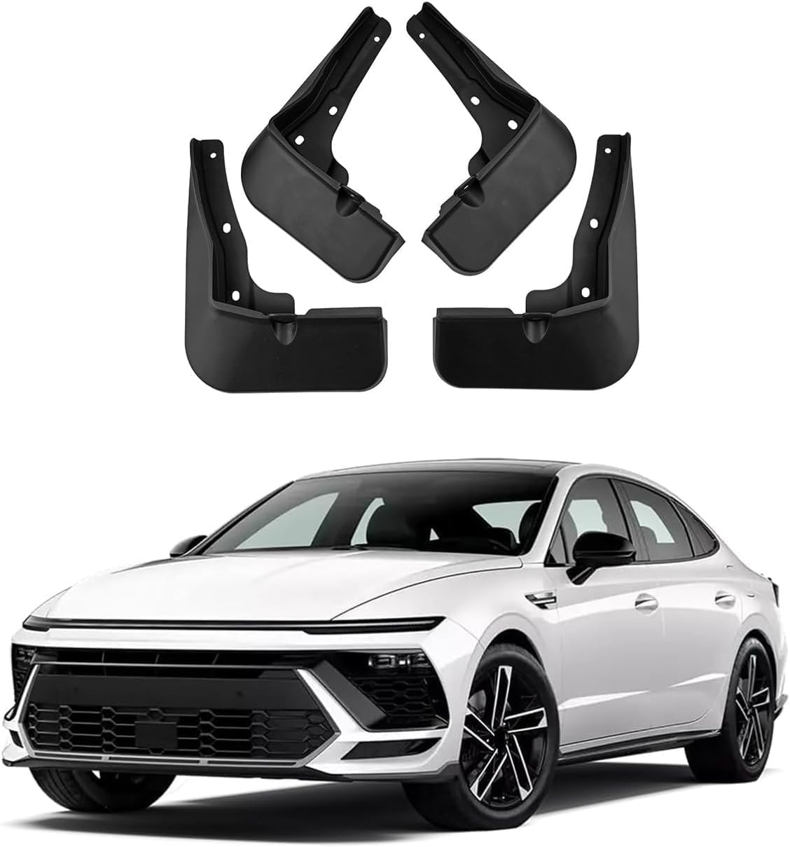 Nysldsco Normal 4Pcs Premium Mud Flaps For Hyundai Sonata 2024-2025 Front And Rear Splash Guards Durable Mudguards Protection Against Road Debris