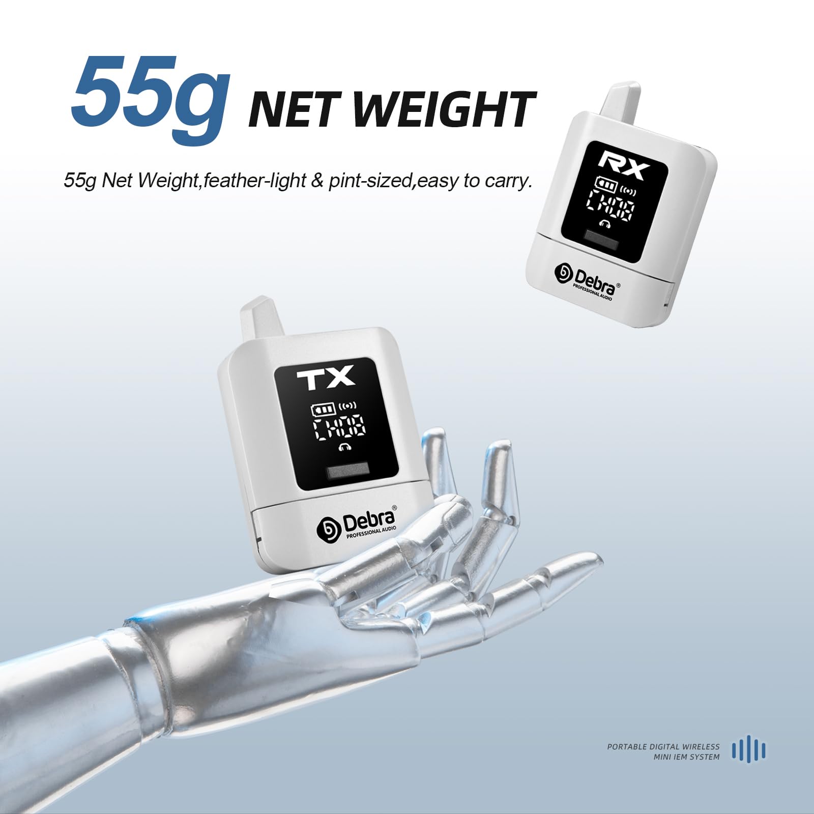 ST-Mini Wireless In Ear Monitor System, True Stereo 2.4GHz IEM, 50m Range, 11 Channels Anti-Interference - Image 3