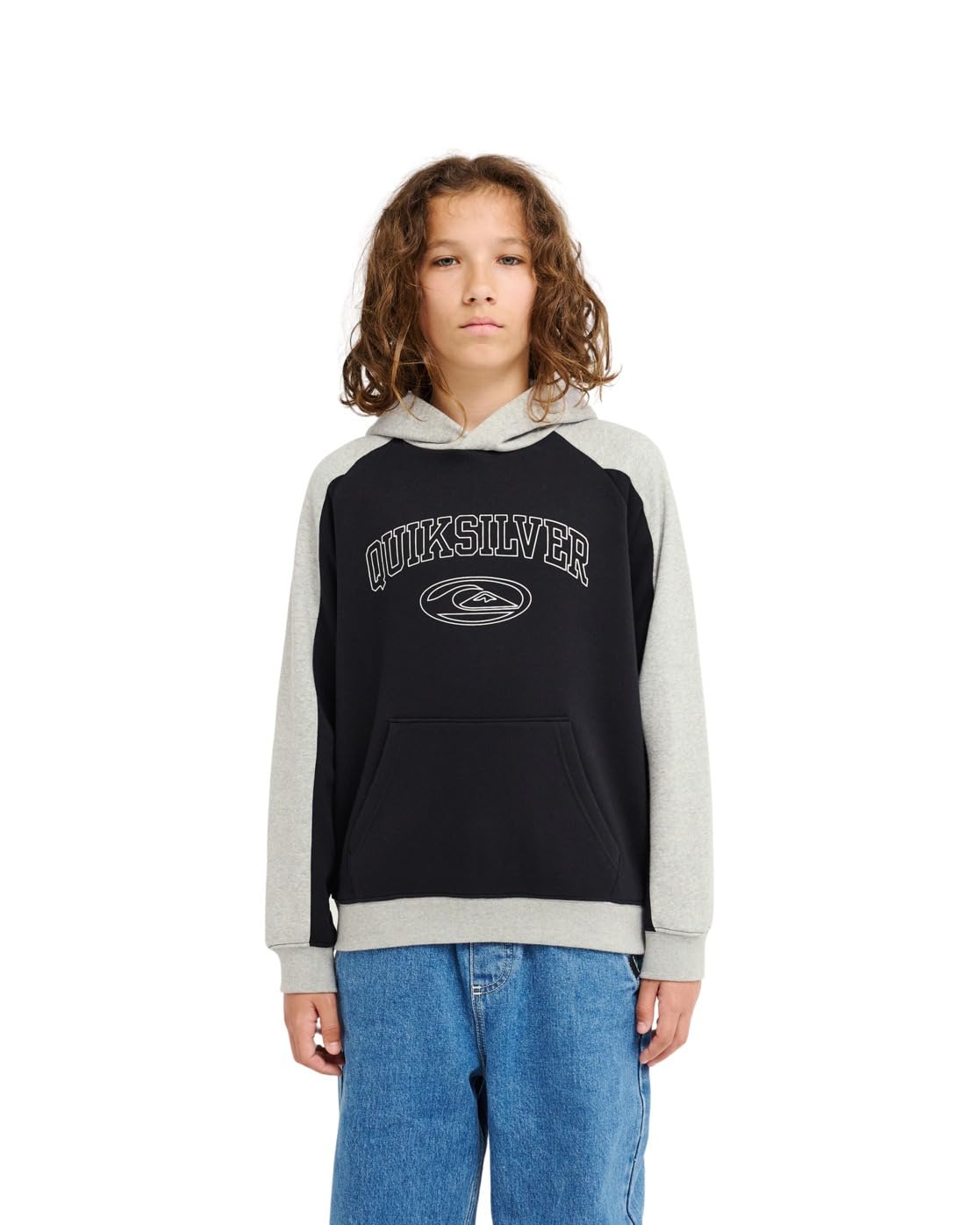 Sweat capuche Quiksilver noir avec poche et coupe confortable
