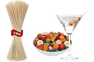Pack of 100 6 inch Natural Bamboo Skewers, 4mm Diameter