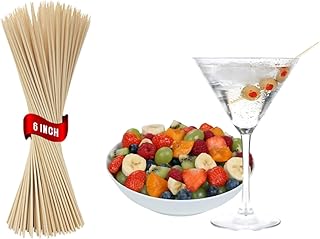 Sponsored Ad - DaTpuik 6 inch Natural Bamboo Skewers for Barbecue Party，Fruit，Kabob，Appetiser，Hamburger，Cocktail，Craft，Bou...