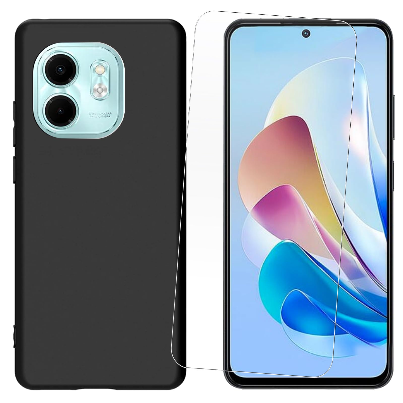 for Infinix Smart 9 6.7 Inch Shockproof Case & HD Clear Screen Protector, Black [1 Pack]