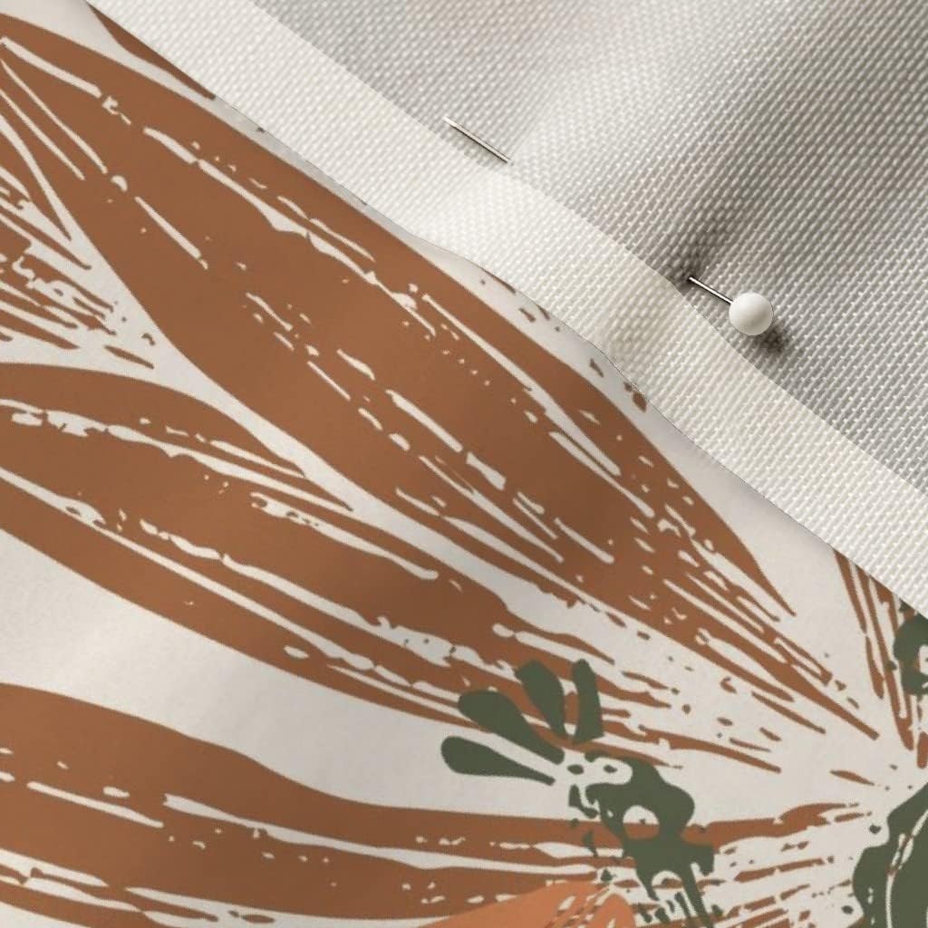 Spoonflower Fabric - Terra Cotta Garden Burnt Orange Earth Tones Southwestern Boho Desert Printed on Upholstery Velvet Fabric by The Yard - Upholstery Home Decor Bottomweight Apparel
