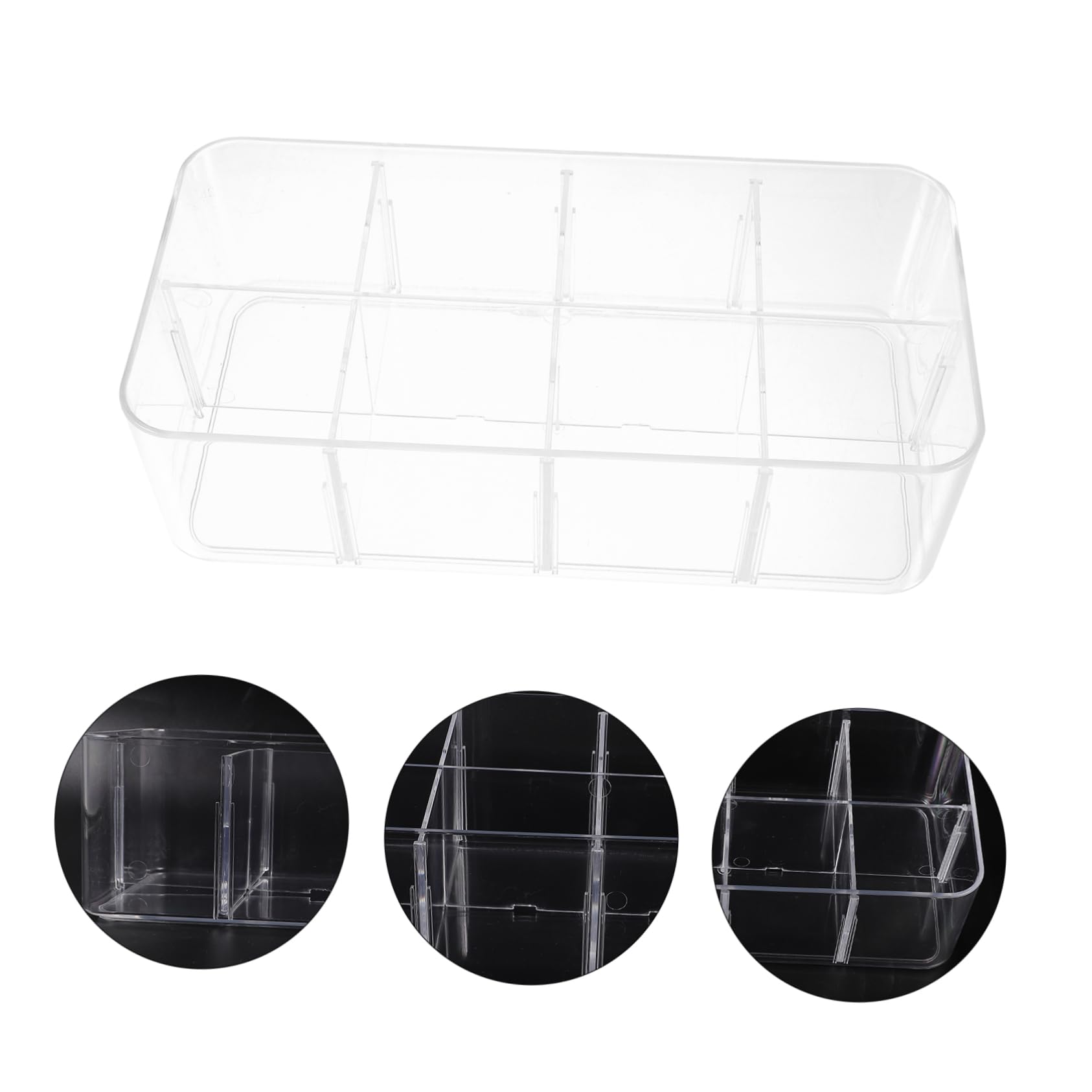Cabilock Organizador De Ropa Interior 8 Compartimentos Transparente, Plástico Resistente, Apilable Para Cajones, Almacenamiento Para Calcetines y Sujetadores, Adecuado Para Armarios y Dormitorios