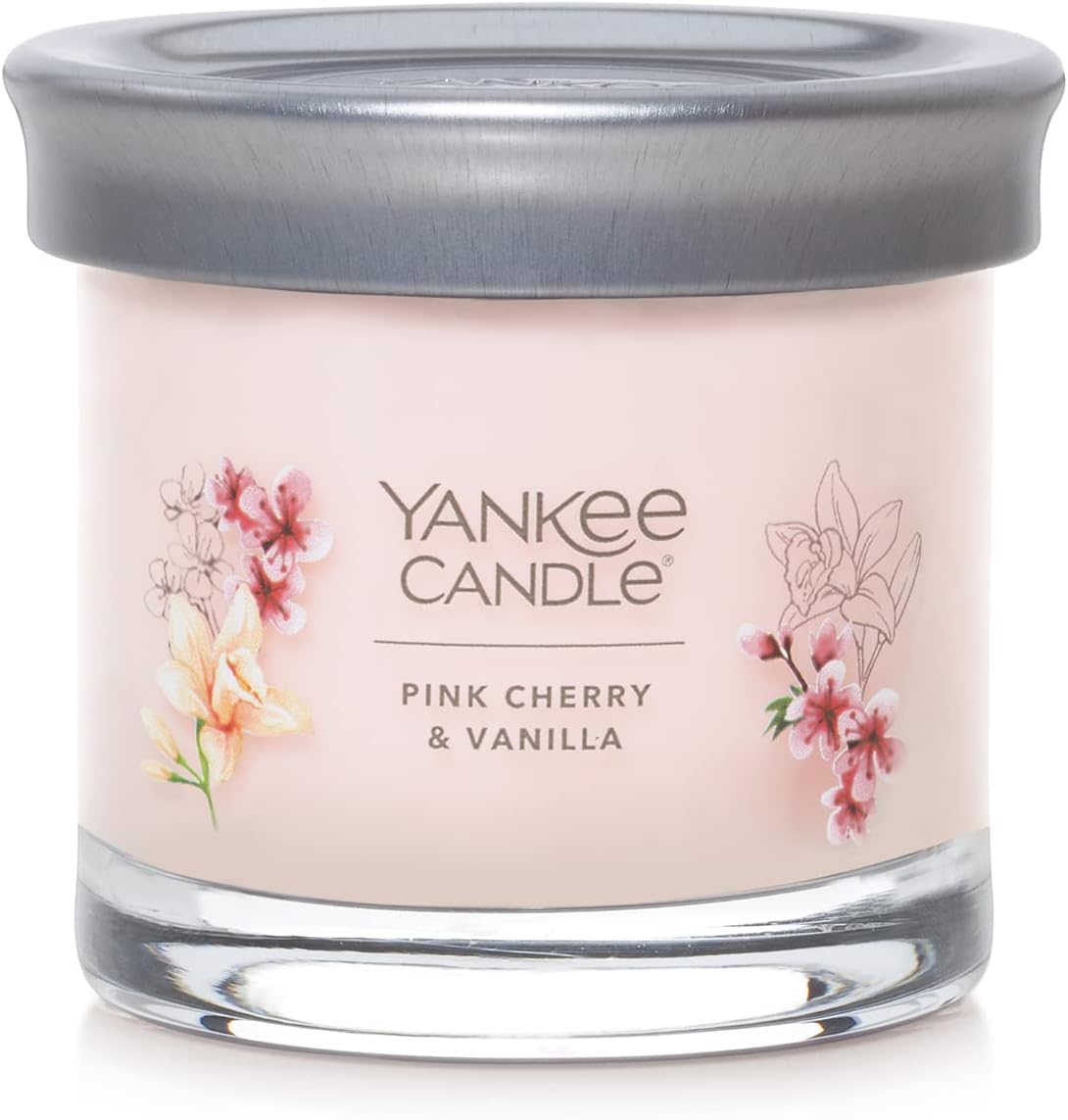 Amazon｜ヤンキーキャンドル シグネチャー タンブラーS 「香り ピンクチェリー＆バニラ 」 ソイワックス 植物性原料 燃焼時間 約20