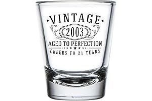 Black Printed 1.75oz Vintage Shot Glass: The Perfect 21st Birthday Keepsake