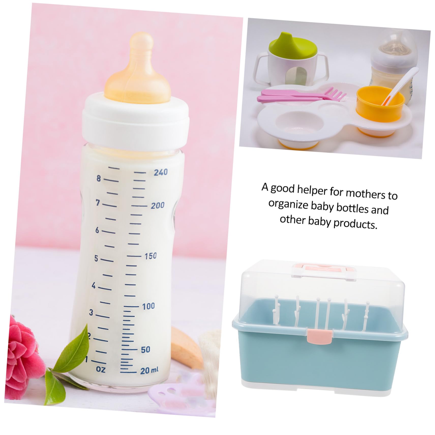 Babyflaschen Trockenbox aus Pp, Grün, für Zubehör und Becher | 1 Stück, Flaschen Stehend Haltend, Geeignet für Babyshower und Stillzubehör, Aufbewahrungsständer