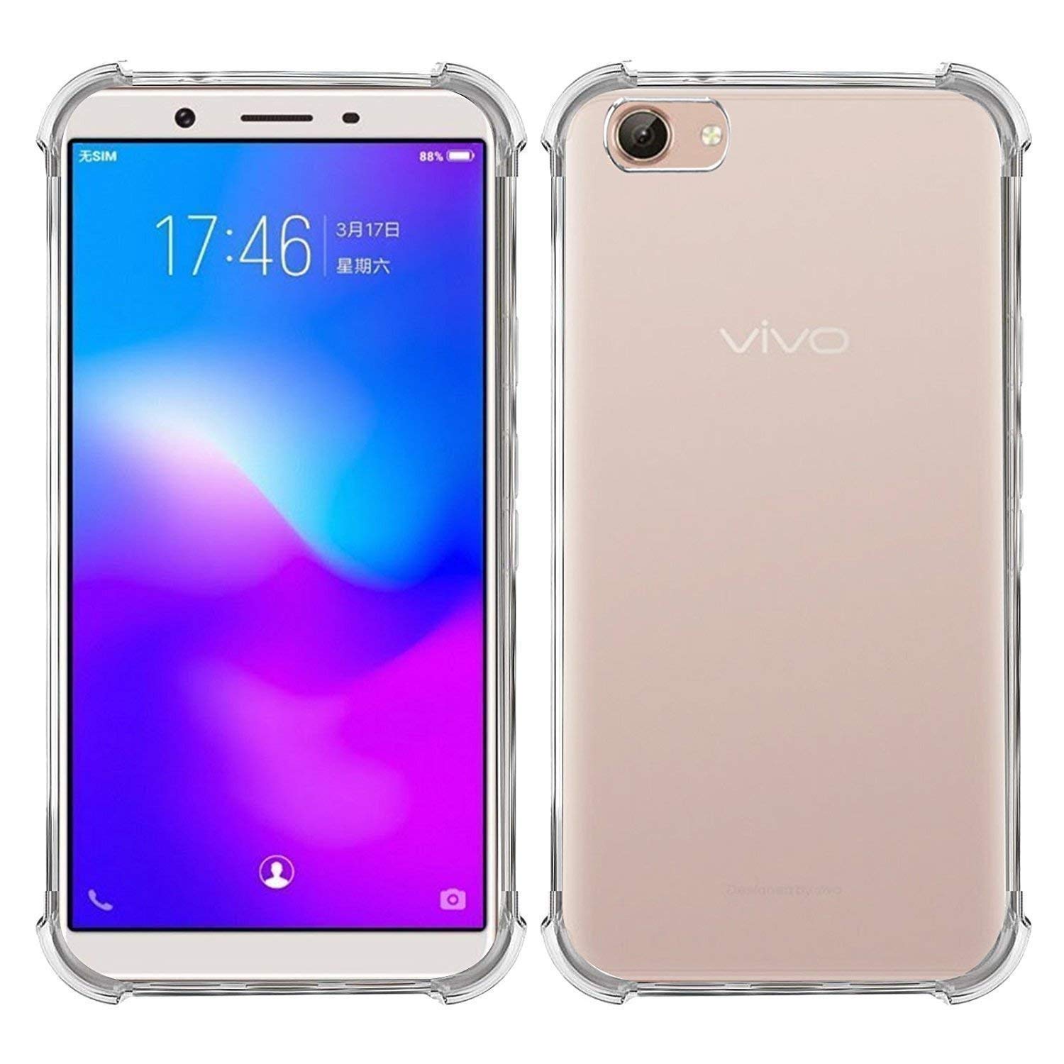 Vivo Y69 - Soft Silicone Shockproof Bumper Case Back Cover in Transparent[Air Cushion Technology] for vivo y69 (B08X4XXGVF) Amazon Price History, Amazon Price Tracker