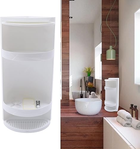 Miniatura 3 de Estante esquinero de baño, armario esquinero de almacenamiento de cosméticos, estante de almacenamiento de encimera o estante de pared, estante