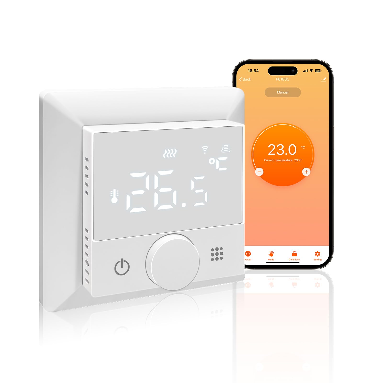 KETOTEK Termostato Calefacción Inteligente para Caldera de Agua y Gas, Termostato Programmabile 3A Compatible con Alexa Control de Voz, Smart Life/Tuya Control Remoto