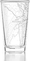 Vista 30 de Well Told Vaso de pinta grabado con mapa de Columbus Ohio, regalo de cerveza grabada (16 onzas, transparente) Pinta de mapa de la ciudad