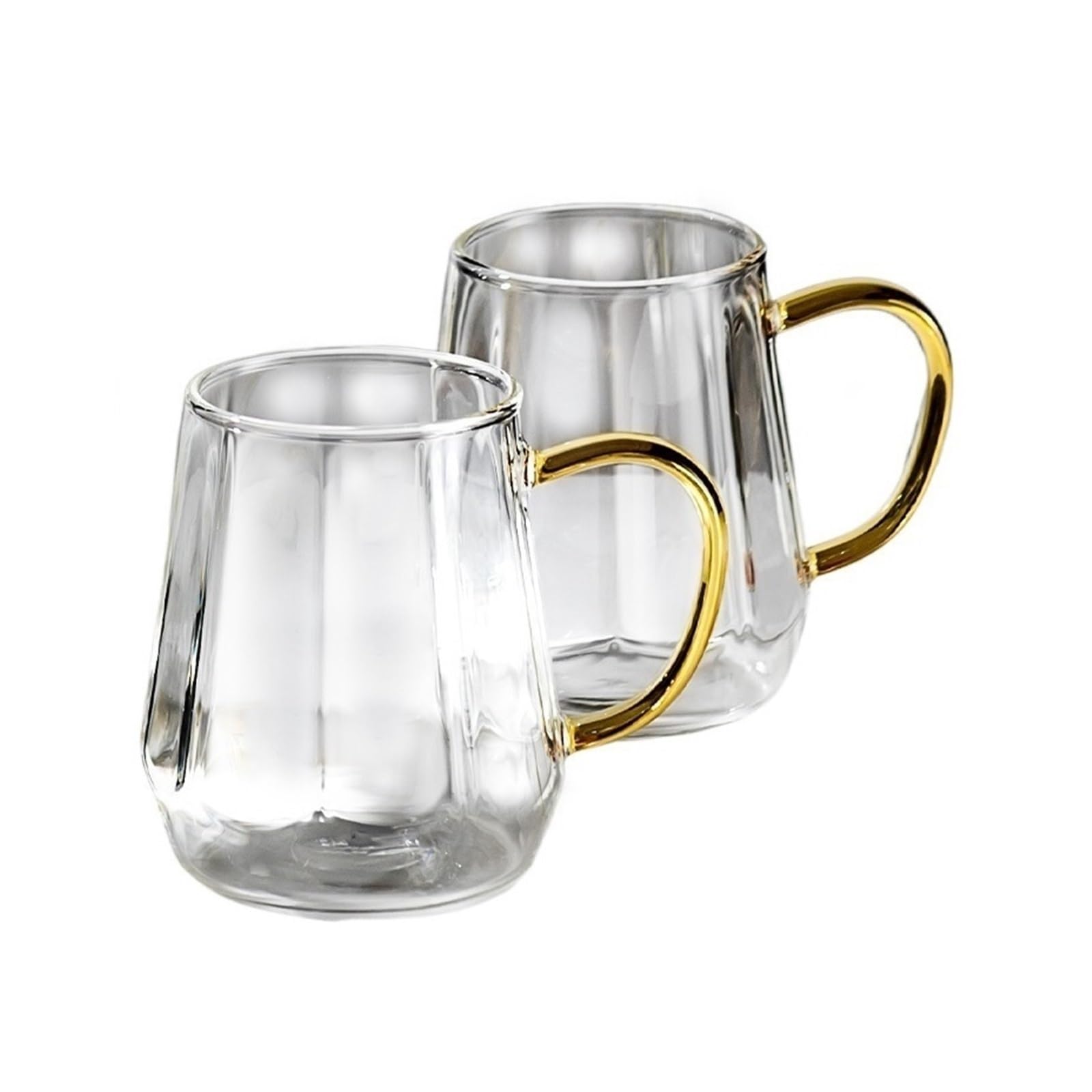 Tazas de café de vidrio antiquemaduras Set de 2 de 350 ml en borosilicato con asa