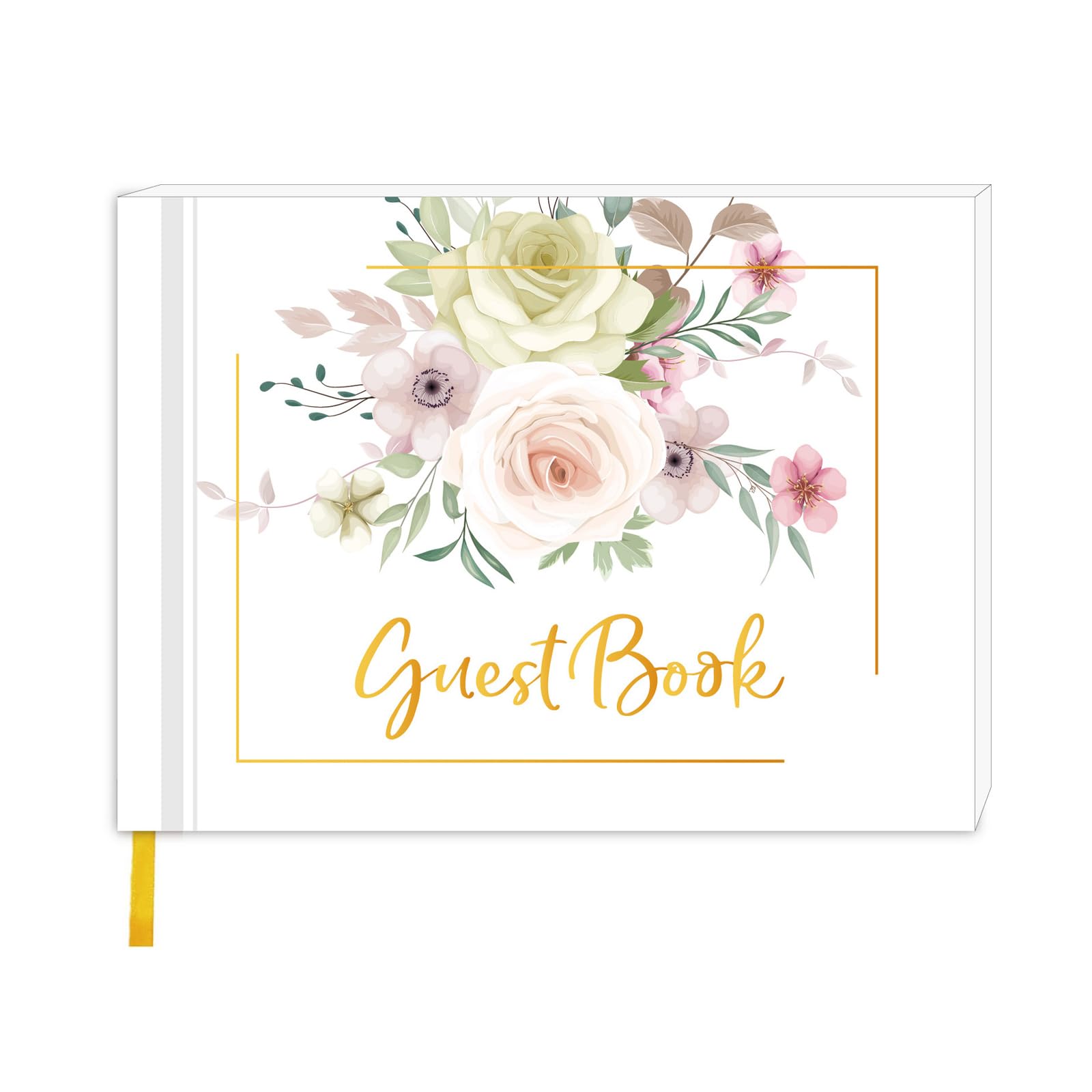 Lumeclat Libro De Visitas De Boda-Recuerdos Cariñosos,Hazlo Tú Mismo Registro De Huéspedes,120 Páginas,Tapa Dura Vintage,Encuadernación Fuerte,Ideal Para Fotos,Cumpleaños,Recuerdos De Pareja De Novios