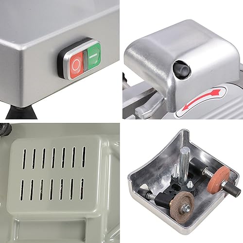 Miniatura 6 de Cuchilla cortador de alimentos máquina cortador de carne comercial doble asas Numerical Escala Pomo de la entrega en EE UU