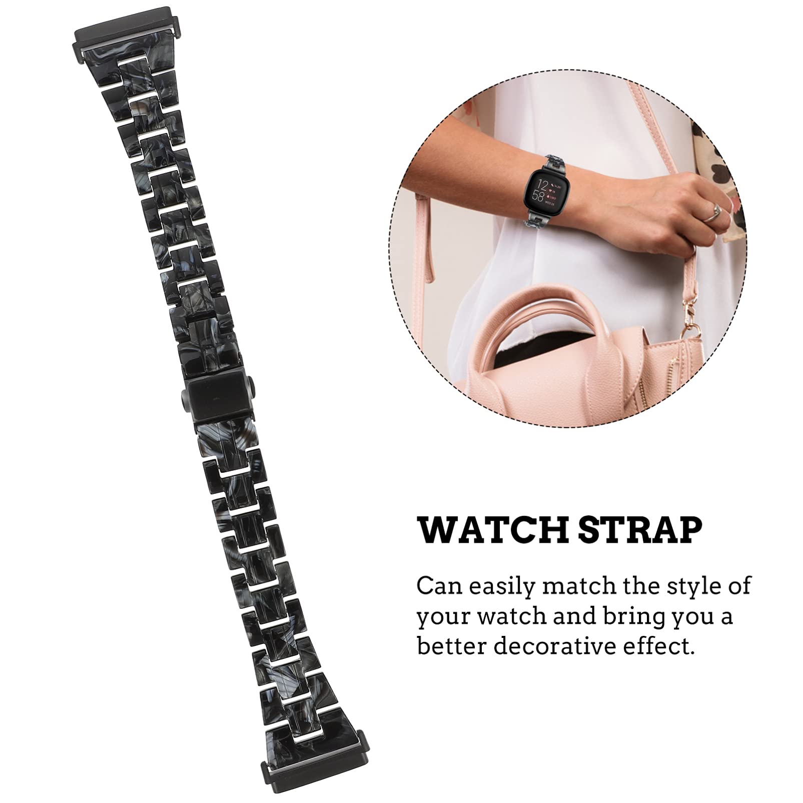 Uonlytech 3pièces Bracelet Résine Pour Montre Compatible Avec Sense Design Élégant Et Confortable Pour Toutes Les Occasions