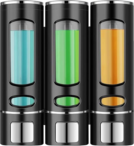 3 dispensadores de champú y acondicionador montado en la pared, juego de 3 dispensadores de ducha de jabón para baño sin taladro, dispensador de disponible en Yaxa El Salvador