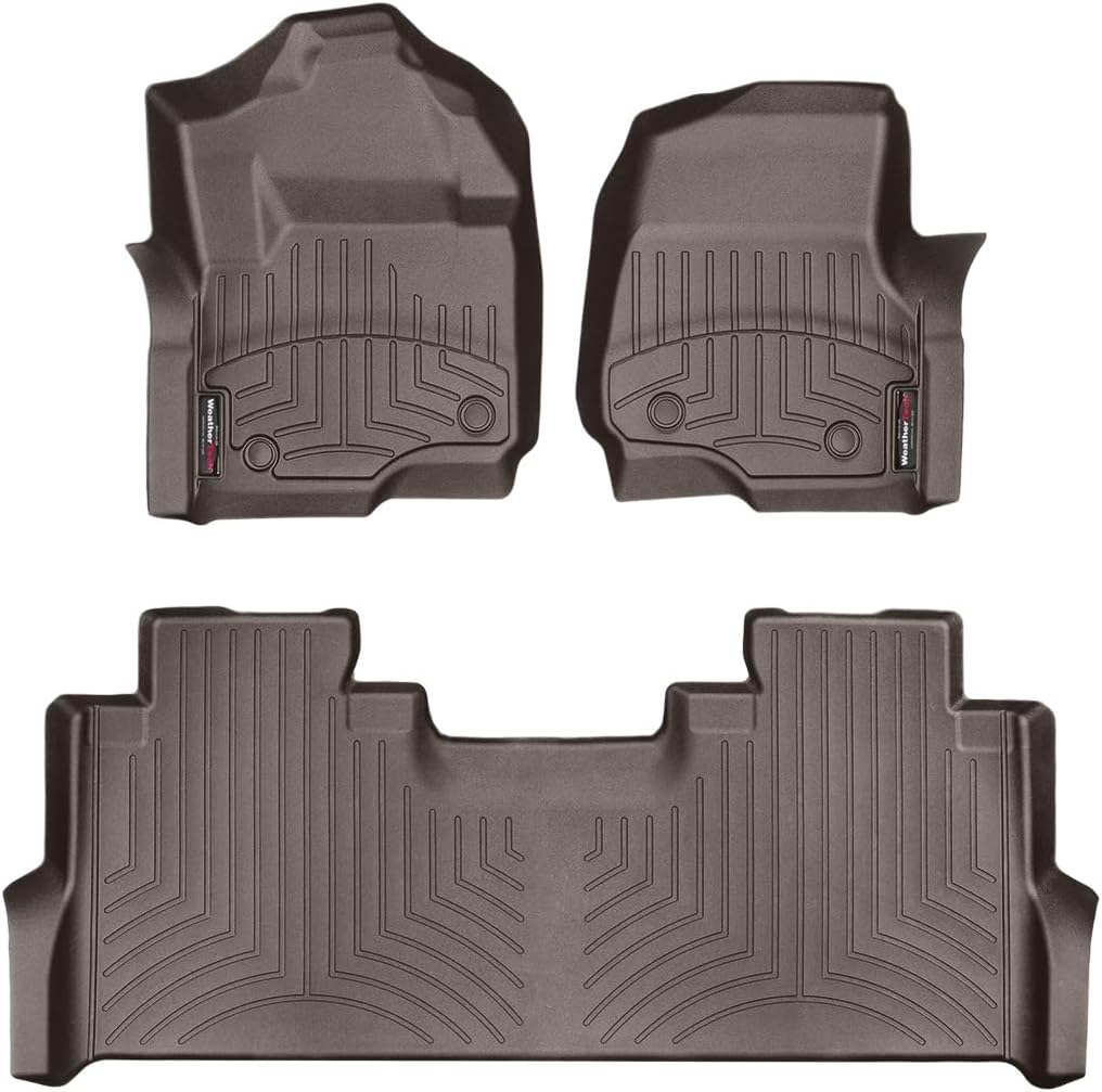 WeatherTech Custom Fit FloorLiners for Ford Super Duty, Super Duty, Super Duty - 1st & 2nd Row (471012-1-2), Cocoa