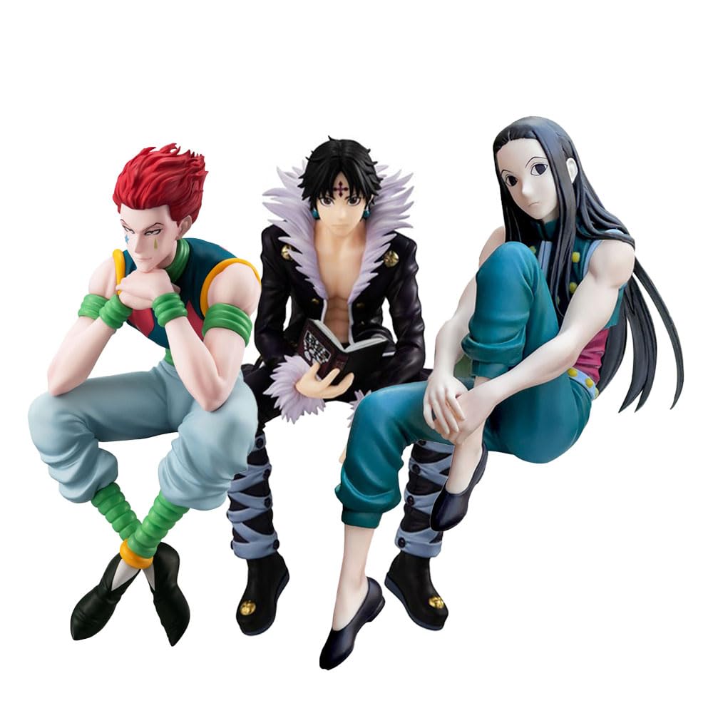 Tongyundacheng 3pcs Chrollo Lucilfer Illumi Zaoldyck Hisoka Figure Anime Statue PVC Model 15cm Action Figure Collectible Decoration Ornaments