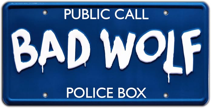 Celebrity Machines | Bad Wolf | Vanity Plate, Stamped Aluminum, Metal Decorative Tag, Corrosion Resistant, Quality Novelty Sign, Wall Decoration, Wall Hanging