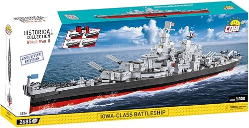Miniatura 2 de COBI Colección Histórica Segunda Guerra Mundial Acorazado Clase Iowa, Edición Ejecutiva 4 en 1, 2685 piezas