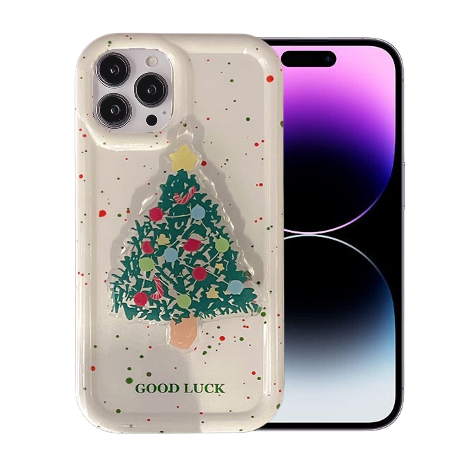 Christmas Case for iPhone 14 Pro Max with HD Screen Protector and  Lanyard Merry Christmas Tree Protective Case for Apple iPhone 14 Pro Max