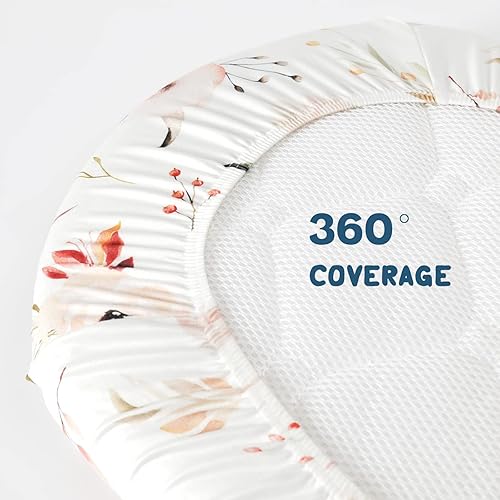 Miniatura 6 de GRSSDER Juego de sábanas elásticas ultra suaves para moisés ajuste universal para moisés cuna de bebé colchón rectangular ovalado bonita flora de