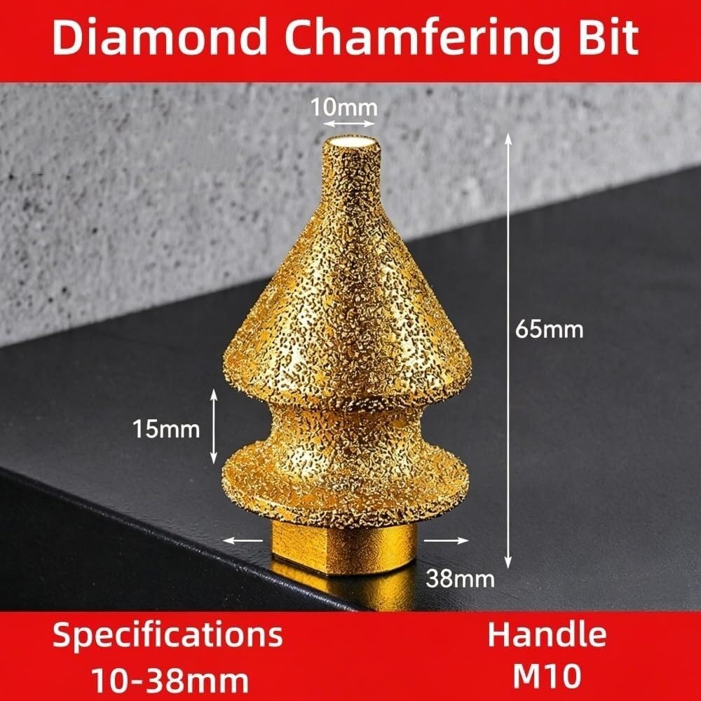 Fresa de bisel de diamante para amoladora angular con adaptador M10