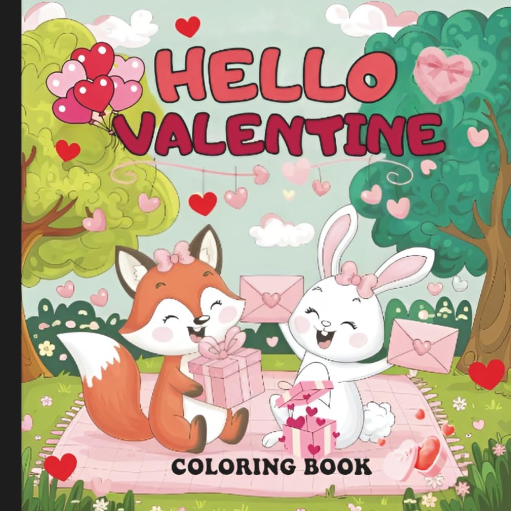 Hello Valentine Coloring Book: Festive Valentine Coloring Book (Hearts & Happiness: Valentine's Day Fun Collection For Adults & Kids)