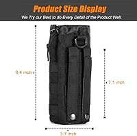 Vista 5 de Upgraded Sports Water Bottles Pouch Bag, Tactical Drawstring Molle Water Bottle Holder Tactical Pouches, Travel Mesh Water Bottle Bag Tactical
