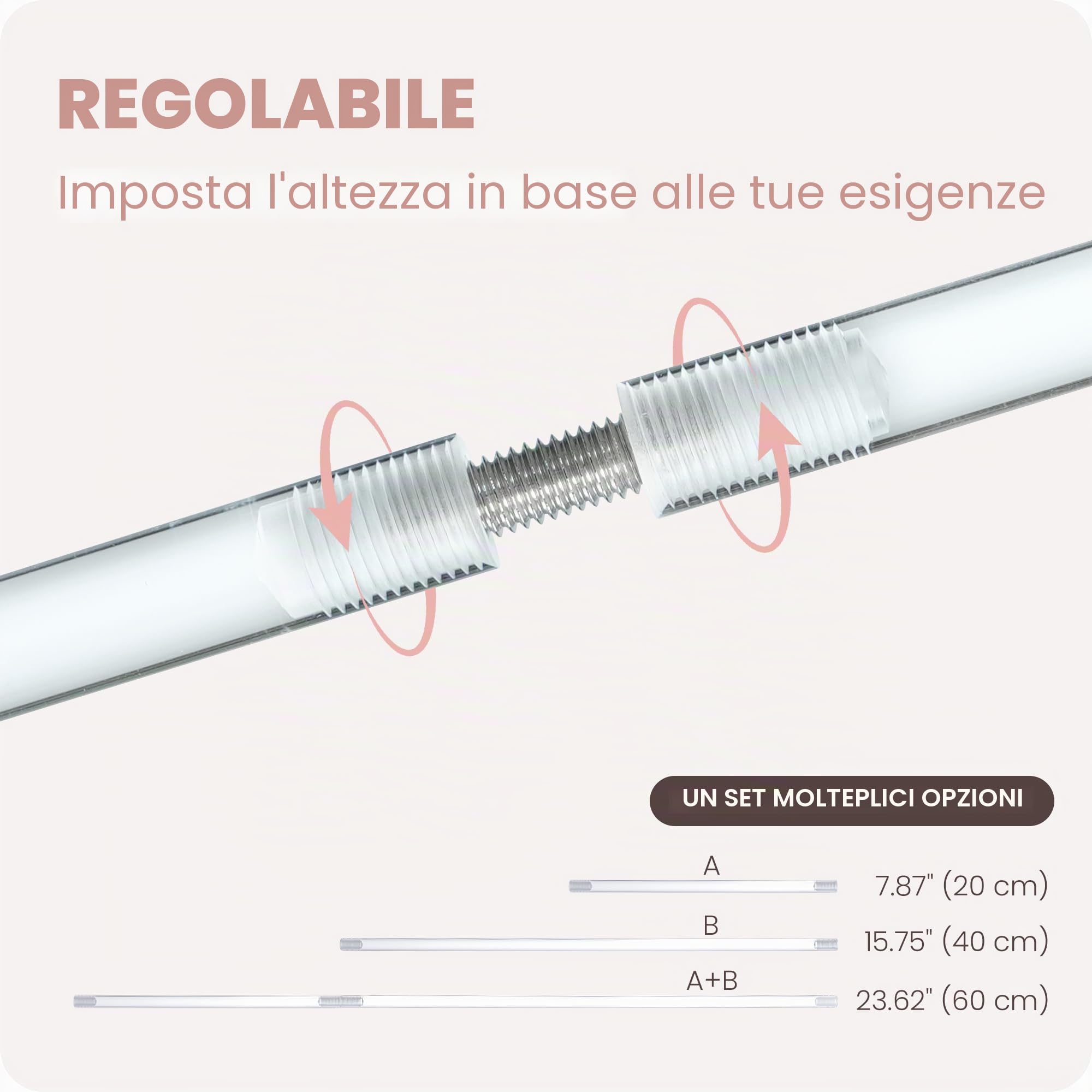 YALLOVE Supporto per Palloncini in Acrilico per Tavolo Altezza Regolabile 40cm 60cm Supporto per Bastoncini di Palloncini con Base per Decorazioni Tavolo Pavimento Matrimoni Compleanni Feste,10 Pezzi