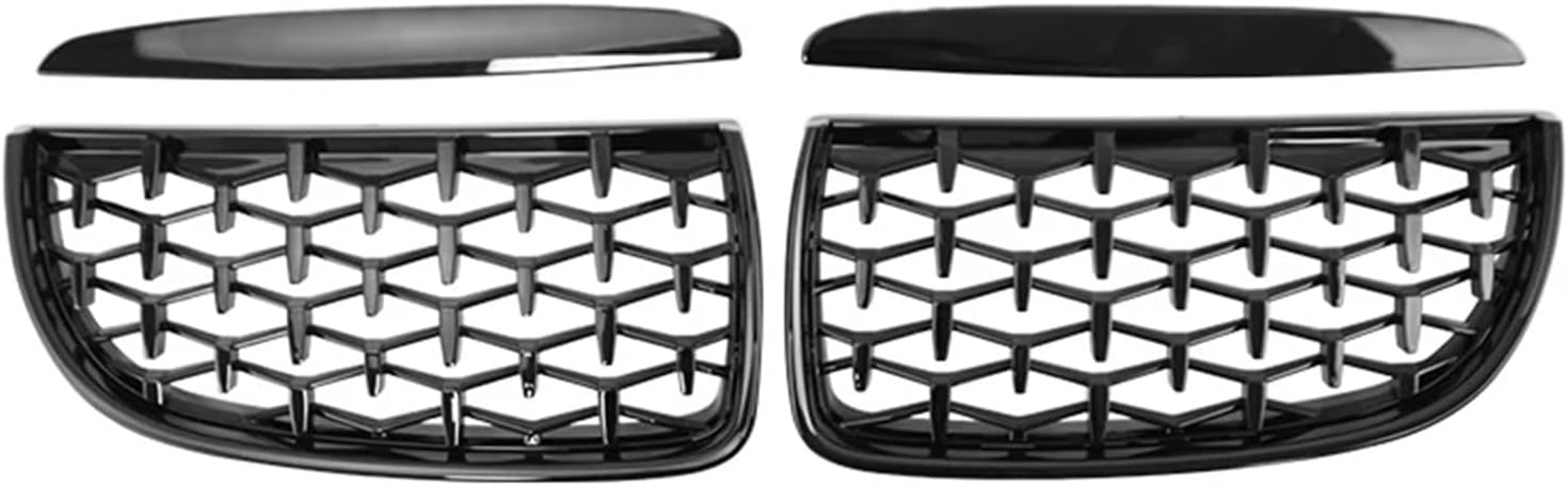 Car Front Kidney Grille Grills Racing Grill Compatible with BMW E90 E91 323I 328I 335I 330I 325I 3 Series 2005-2008(Black Silver)