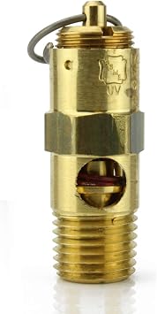 25 PSI Air Compressor Safety Relief Pop Off Valve Solid Brass 1/4" Male NPT