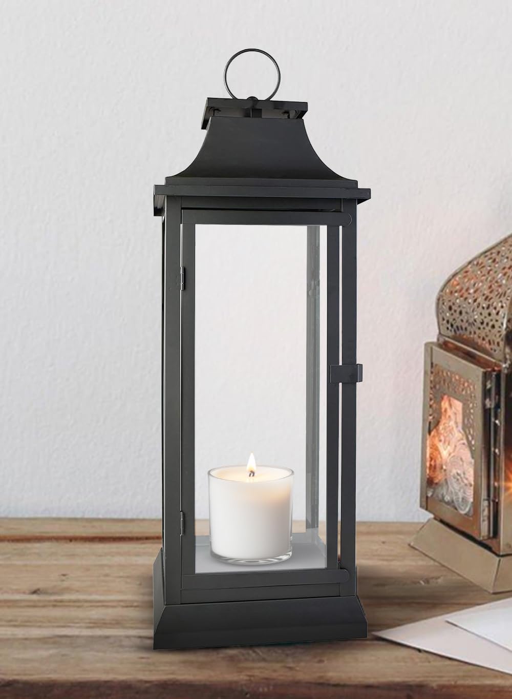 ライト・ランタン ina_NAMELESS STAND Lantern ver. Standing Iron Christmas Lantern with Round Base