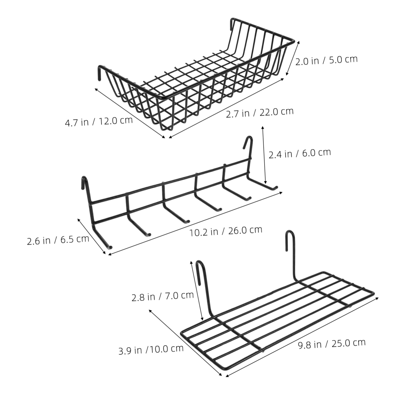Cabilock Sturdy Wire Baskets Grid Wall Mount Hooks Easy Install Removable Sink Grid Hooks for Home Organizati