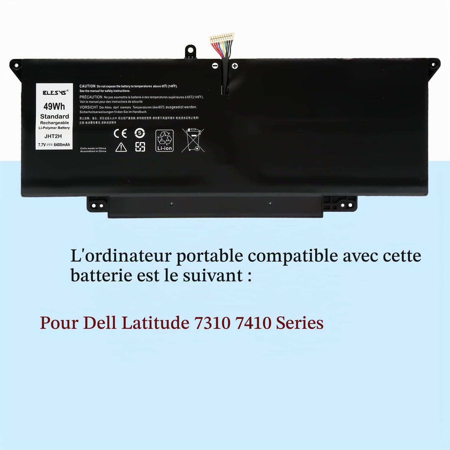 BLESYS Batterie pour Dell Latitude 7310 7410 JHT2H