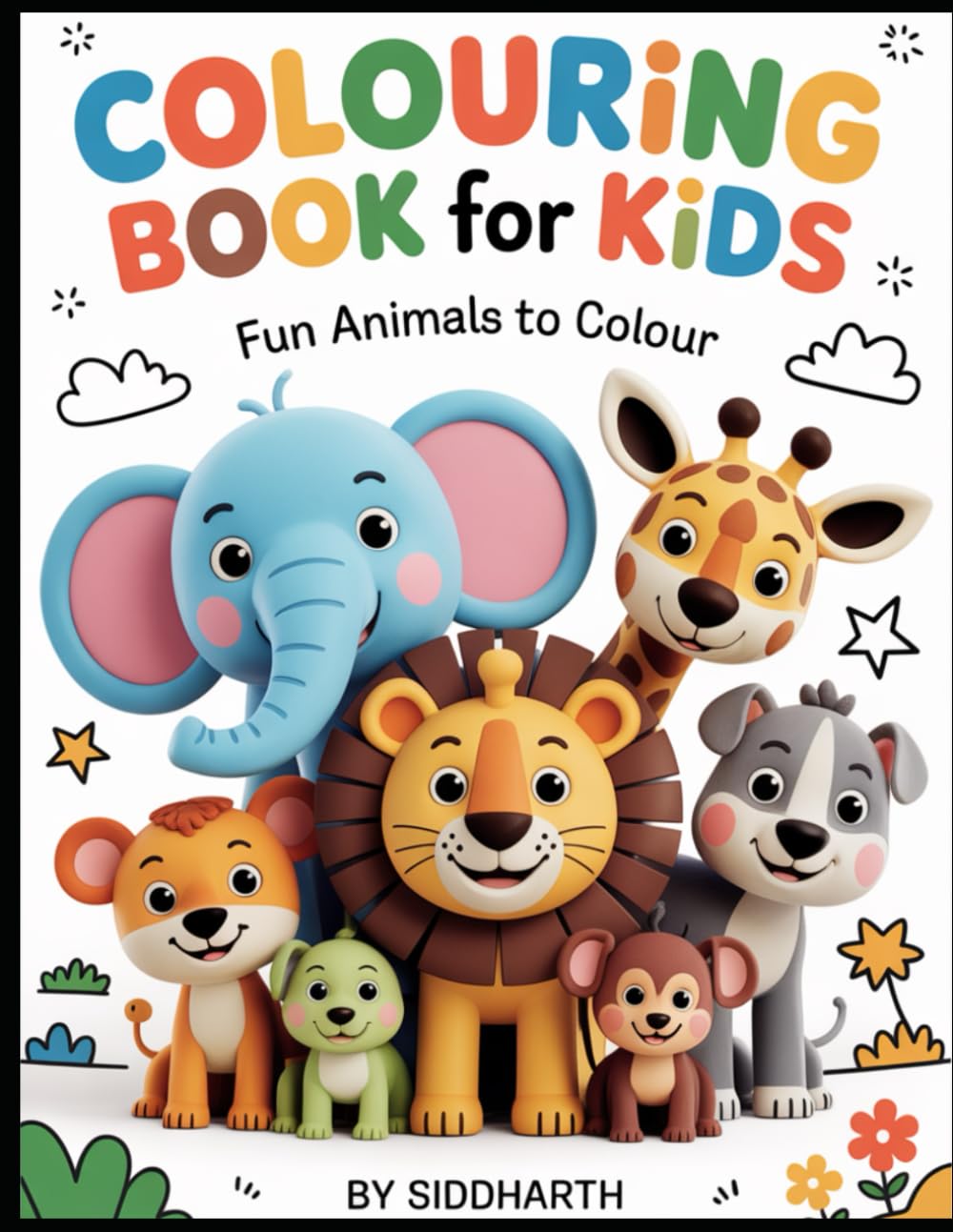 Cute Animals Colouring Book for Kids Age 3-6