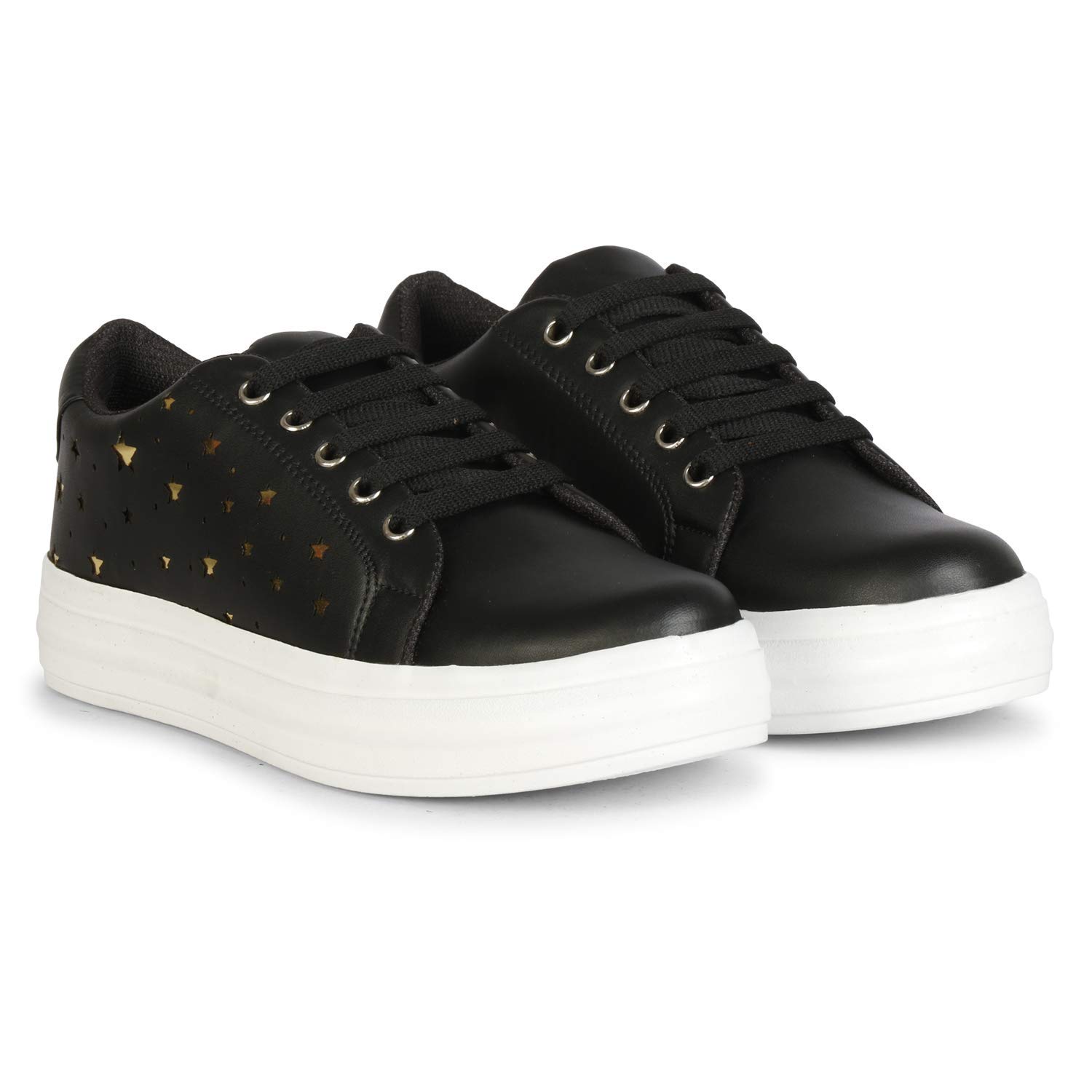 HimQuen Canvas Sneaker Casual Shoe for Girls/Women Sneakers for Women Black (B08BFC7WC3) Amazon Price History, Amazon Price Tracker