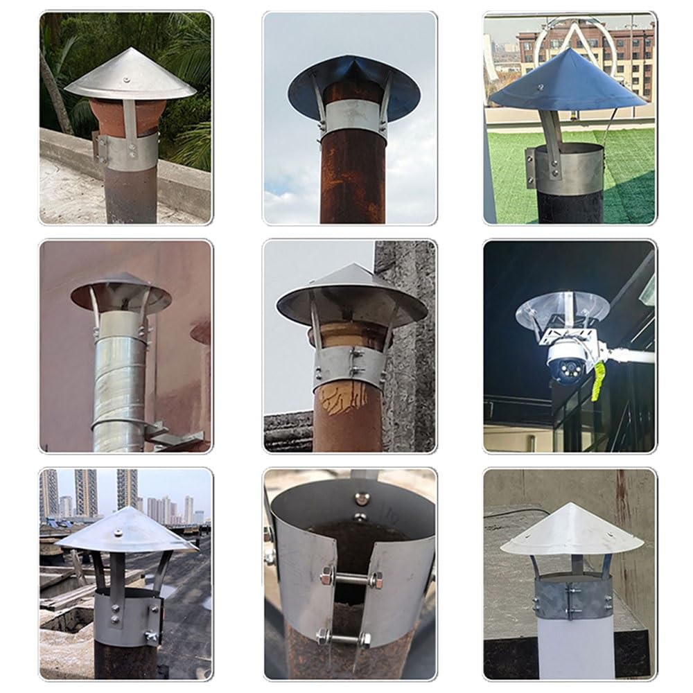 Tapas para chimeneas, Tapa Ajustable de Acero Inoxidable 304 para chimeneas Exteriores de 3,1" a 11,8" de diámetro - Tapa Superior Duradera (7,9") para protección contra