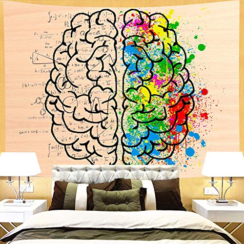 By Unbranded Tytyuu Brain Tapestry Hippie Fancy Knowledgeable Brain Hippie Math And Geometry Colorful Tapestry 80''X60'' Wall Hanging For Classroom Bedroom Living Room Dorm Gtzdty74 #TOP4