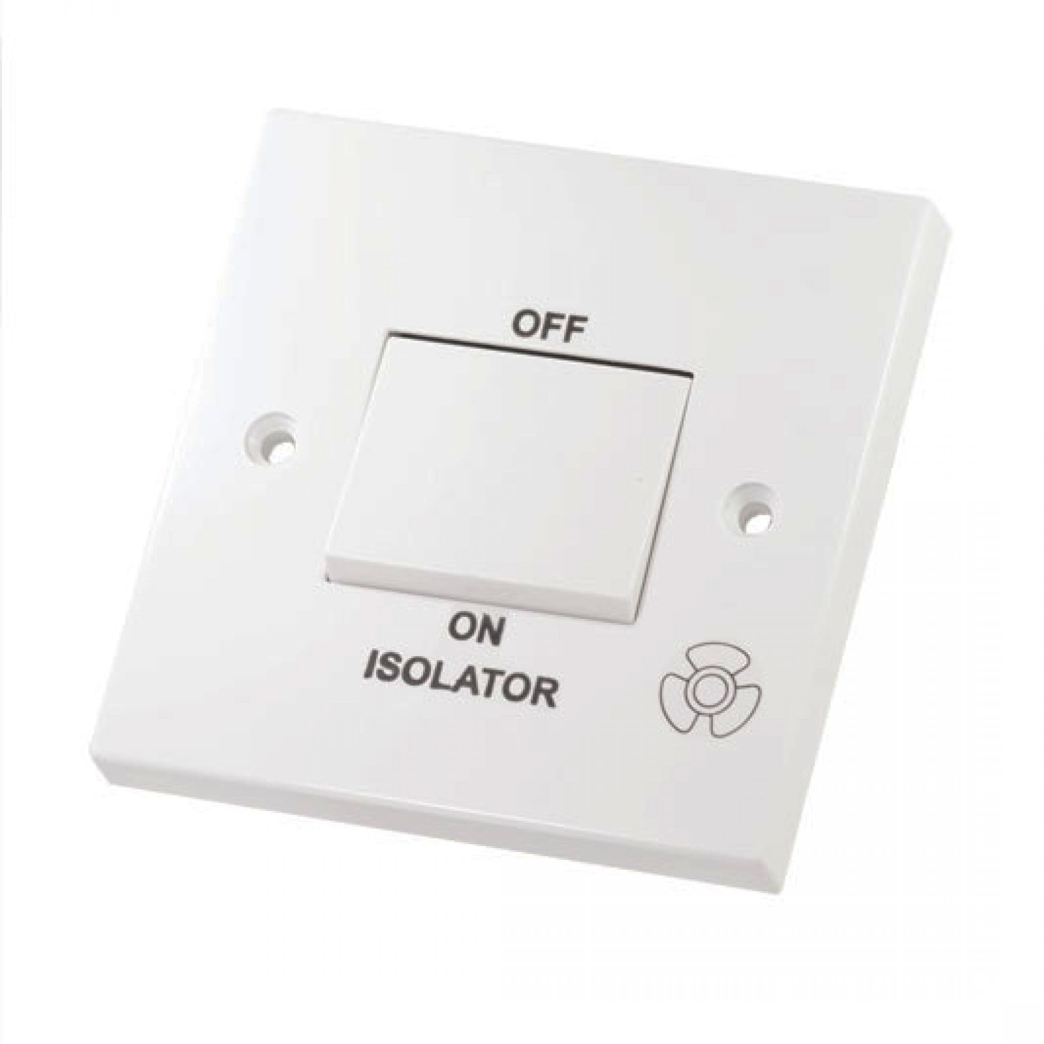 Fan Isolator 3 Pole Switch White Plastic LG208, 1 - Pack