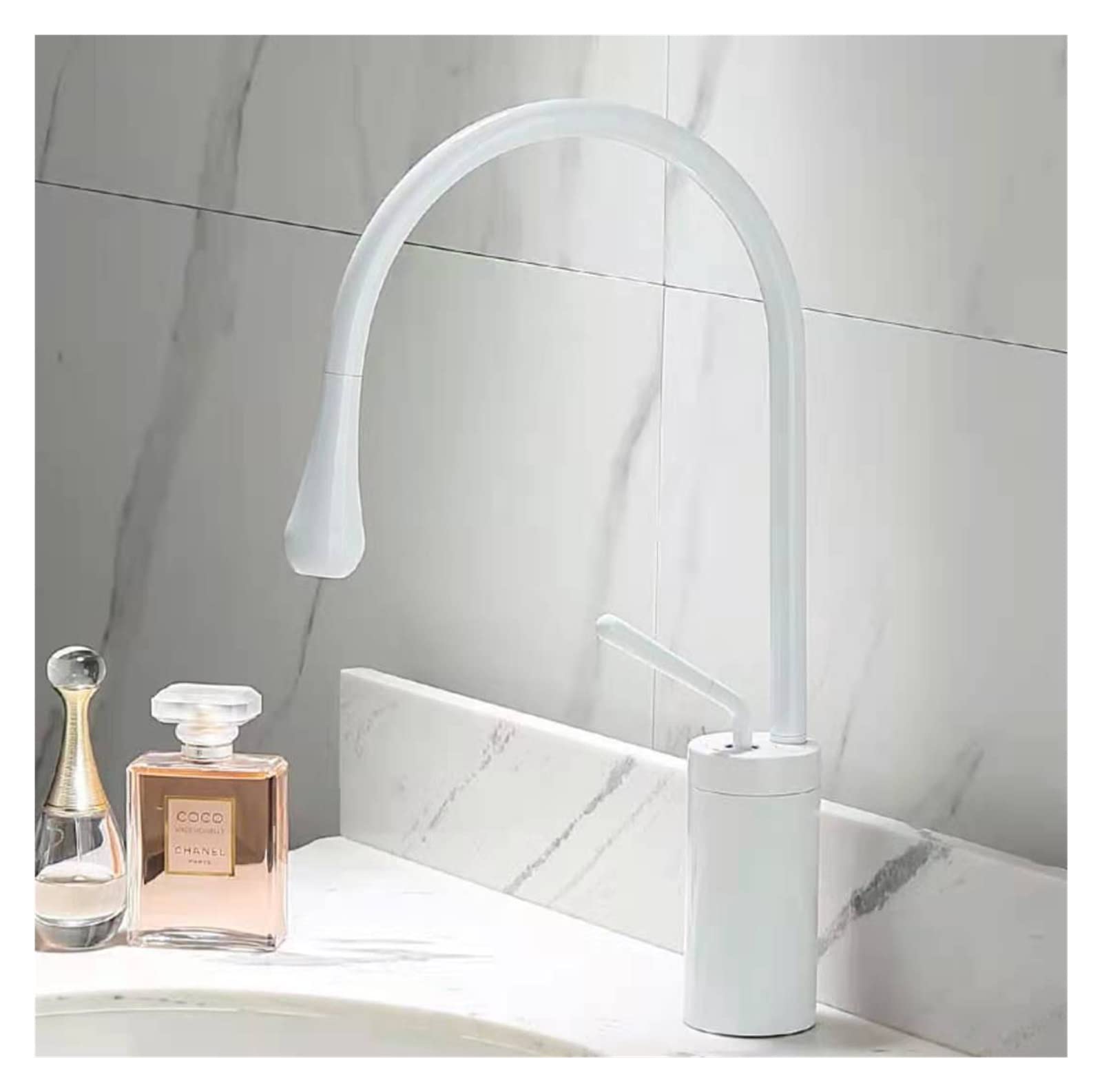 Robinet de lavabo rotatif 360 en laiton mitigeur eau chaude et froide pour vasque Short-02
