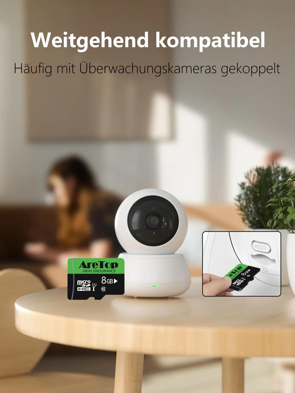 AreTop Tarjeta Micro SD de 8 GB, U1 80 MB/s para cámara (10 unidades) | U1 - Juego de 10 adaptadores SD para vídeo Full HD, compatible con cámara/smartphone/dron/Dash Cam