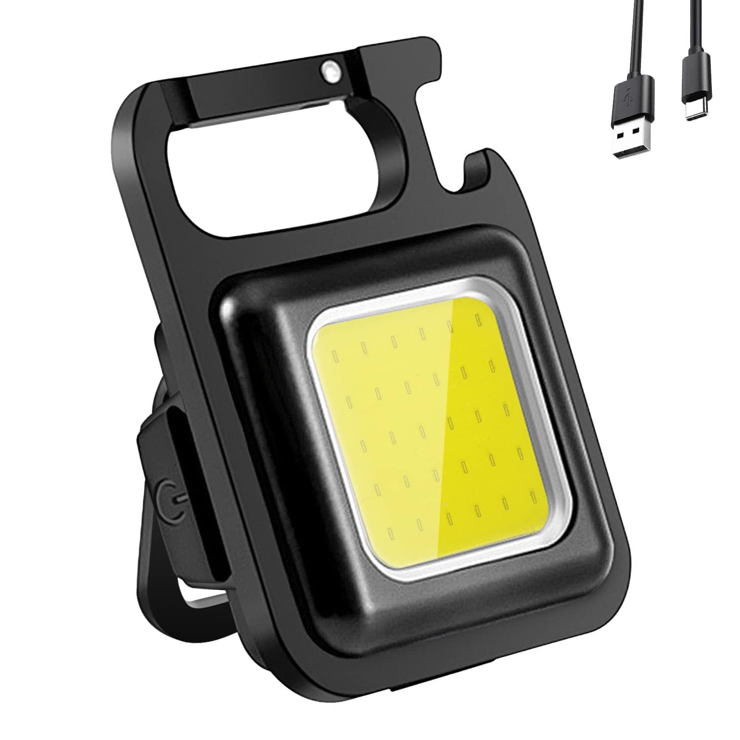 Hri Traders Ultra-Bright Multi-Tool COB LED Keychain Work Light | Rechargeable Mini Flashlight with Carabiner, Magnetic Base, Foldable Kickstand & Bottle Opener | Waterproof Pocket Light for Emergency-image-8