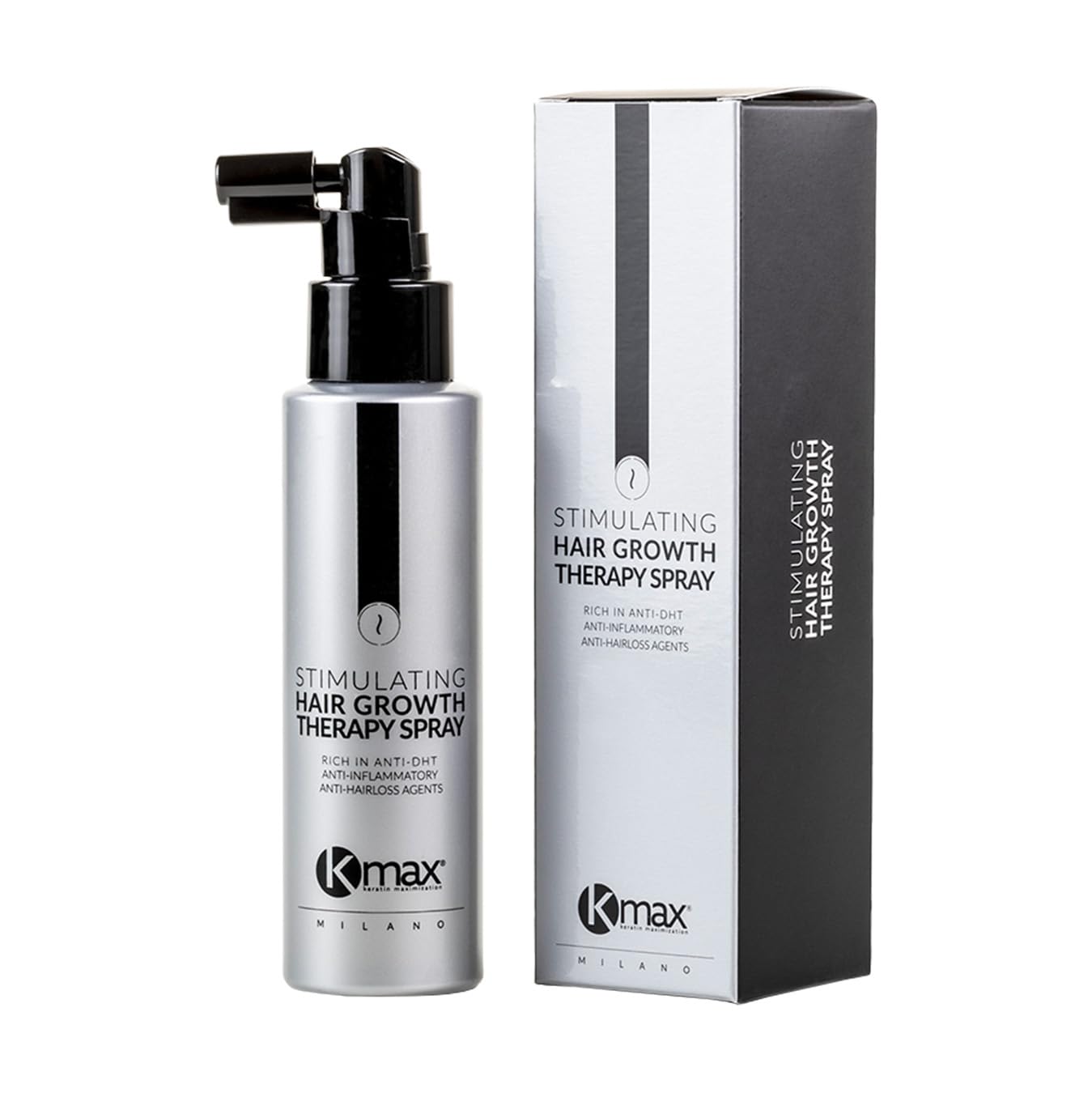 Kmax Stimulating Hair Growth Therapy Spray - Ricrescita Uomo e Donna con Azione Anti DHT, Lozione Anticaduta Capelli - Formato da 100 ml