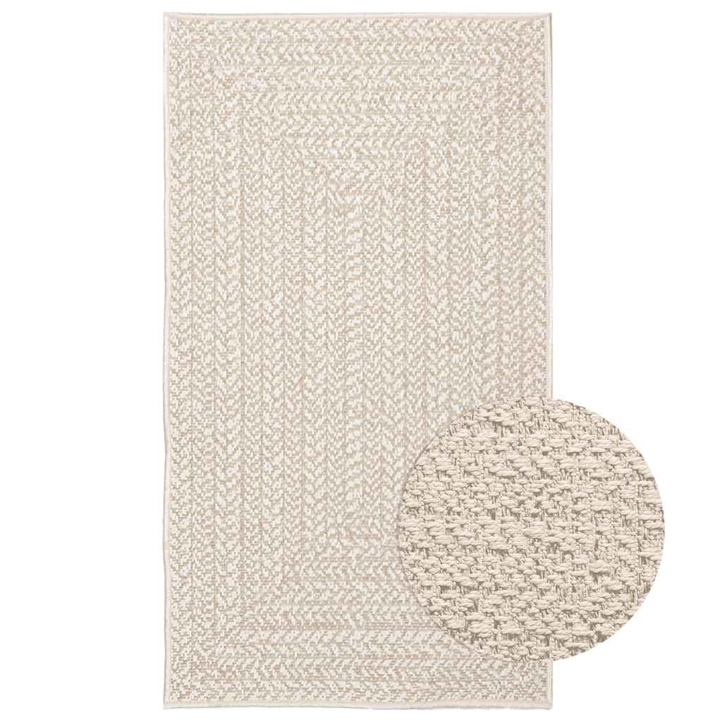 Vidaxl Cream Rug Zizur 60X110 Cm Jute Look Indoor And Outdoor, Carpet, Door Mat, Floor Carpet, Outdoor Rug, Floor Mat, Area Rug, Carpet Flooring
