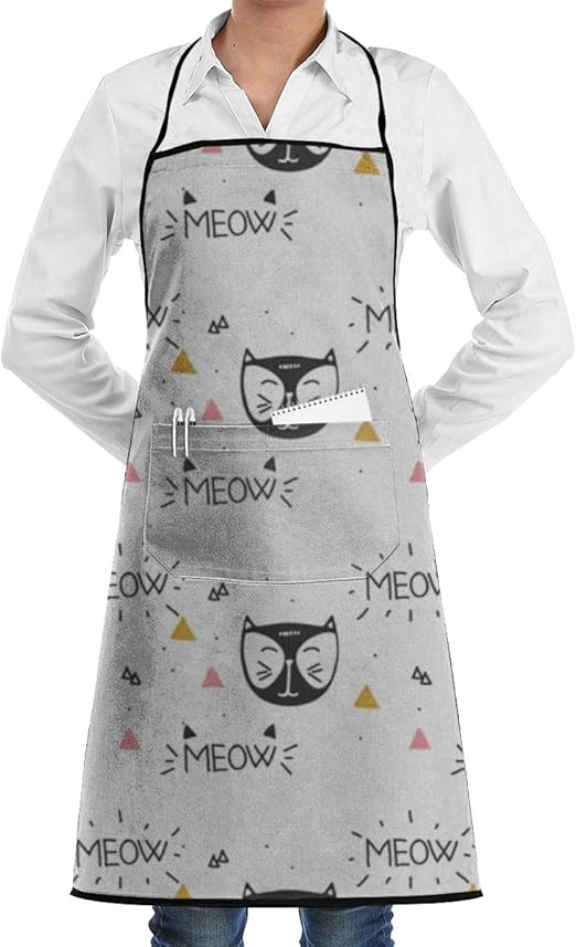 Amazon エプロン ねこ かわいい03 首掛け カフェエプロン おしゃれ H型 動きやすい 仕事用 家庭用 シワになりにくい 男女兼用 エプロン オンライン通販