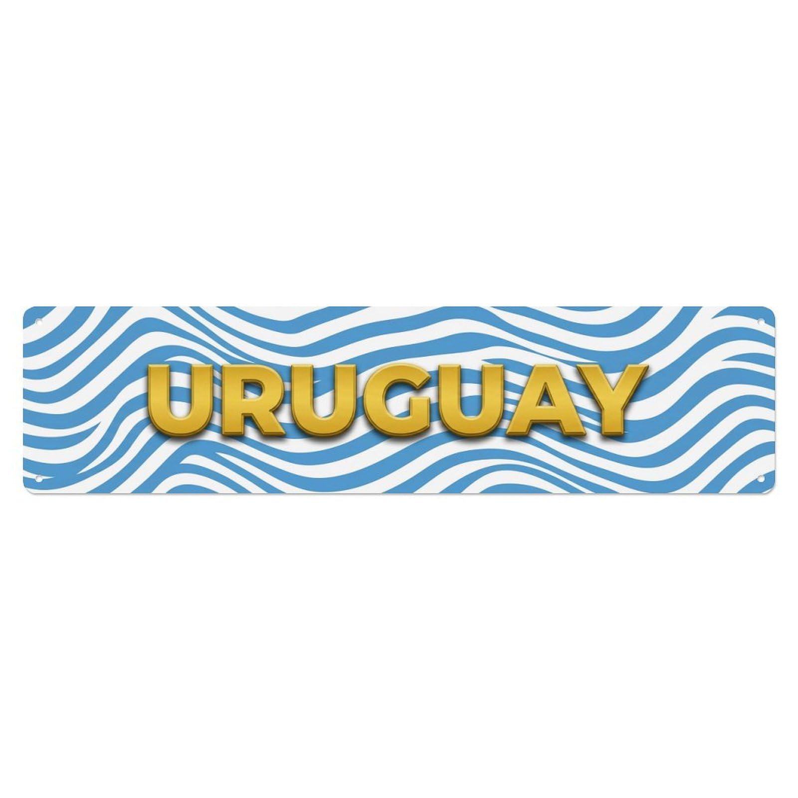 Vintage Uruguay Flag Pattern Metal Tin Sign