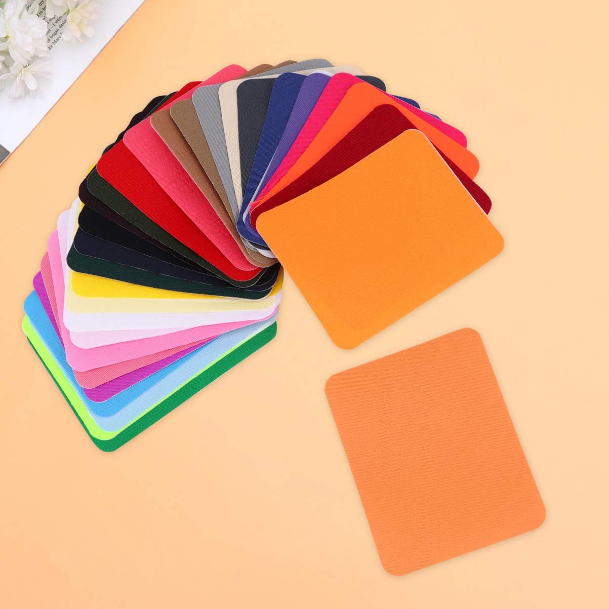 HOMSFOU 3 Sätze Buntes Bügelpatch Farben Simulierte Denim Stoffflicken für Kleidung Jeansreparatur und Diy Projekte Einfache Anwendung und Langlebig