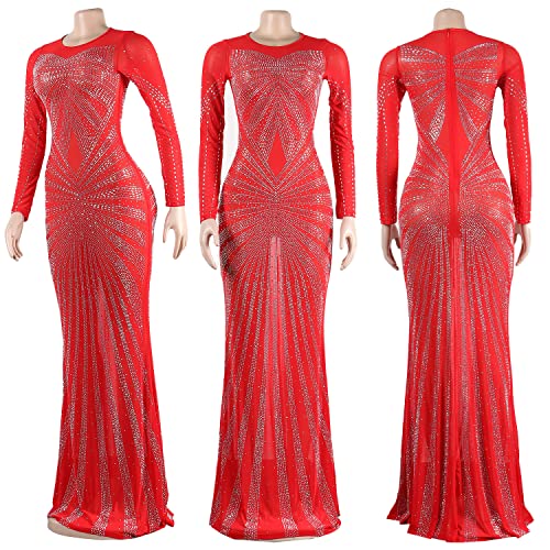 Image of PORRCEY Sexy Elegant Rhinestone Party Club Night Formal Dress for Women