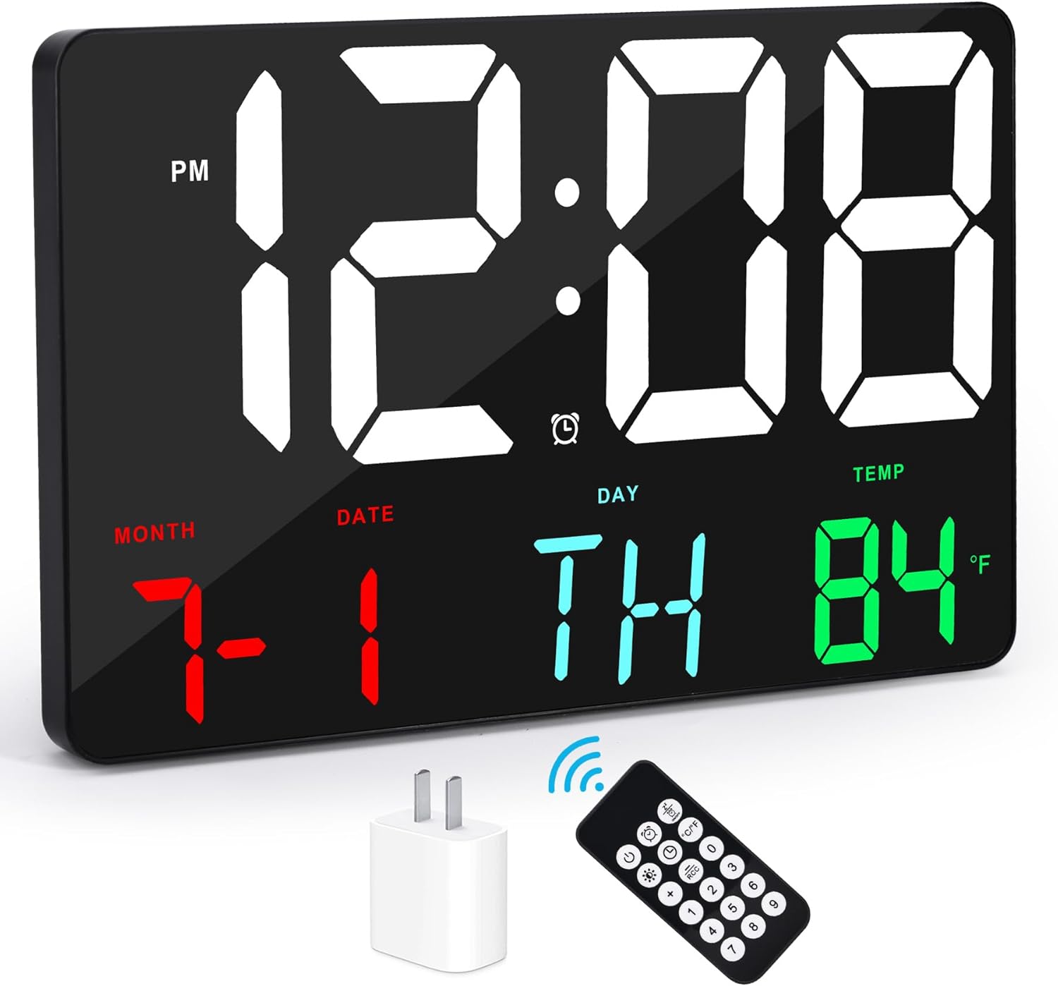 SZELAM Digital Clock Large Display,11.5"Digital Wall Alarm Clock with Remote Control,LED Oversized Electric Clock with Calendar,12/24H,Adjustable Brightness Large Clock for Home Office Kitchen Bedroom